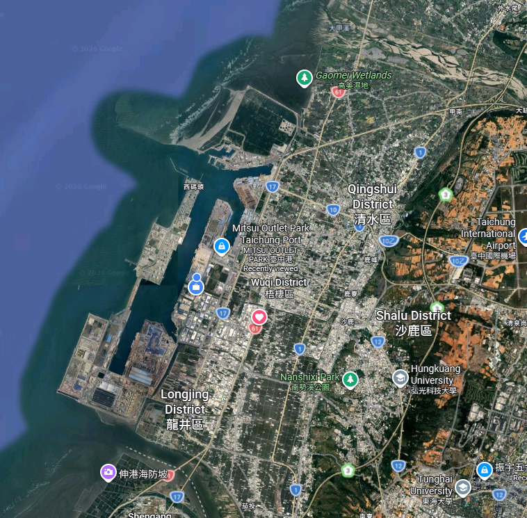 Taichung Port location map